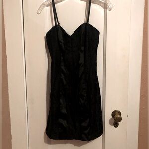 Y2K era little black Lacey detailed dress
